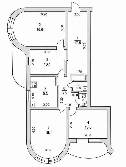 Продается 3-х в 4-х комнатная квартира. Буз-2. Ялангач