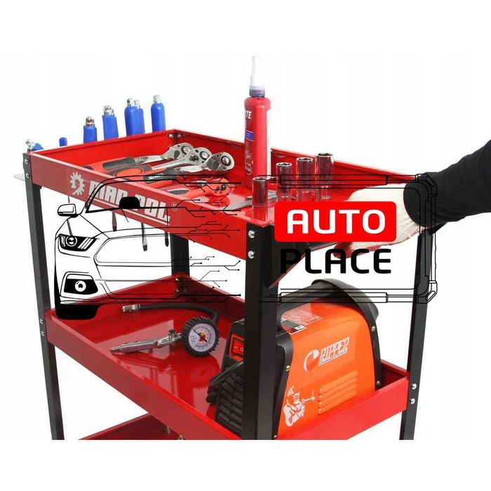 Количка за инструменти с 3 рафта и поставка за отвертки Mar-Pol