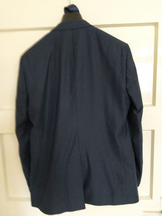 Costum barbatesc elegant, ceremonial, albastru, slim-fit, 48 - M