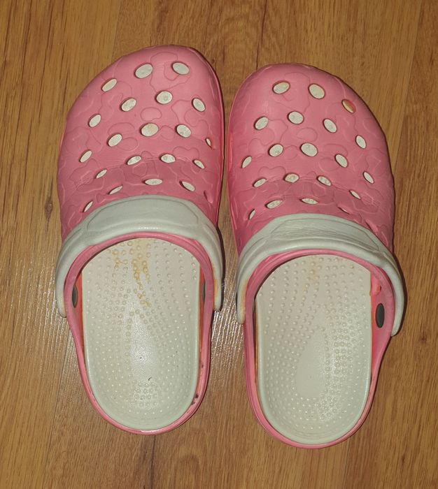 Детски розови кецове и кроксове, н-р 33 + подарък ботушки и чорапи