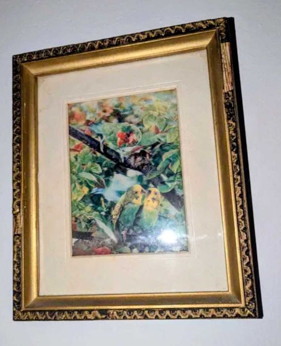 Icoană veche – cromolitografie litografie color, ramă aurită original