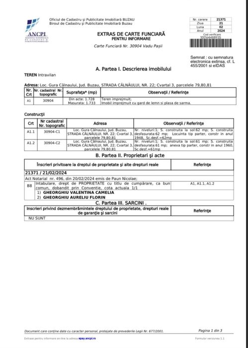 TEREN INTRAVILAN 1.740 mp; BUZĂU; TOATE UTILITĂȚILE; CONSTRUIBIL
Suprafață: 1.740 mp
Deschidere: 23 ml | Adâncime: 70