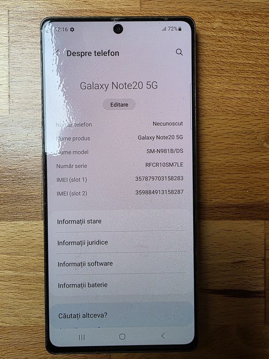 Vand Samsung Note 20 5g