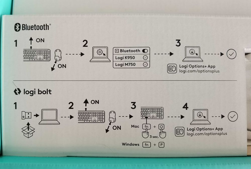 Клавиатура и мишка-комплект Logitech MK 950 Slim Combo WHITE НОВИ-2г.
