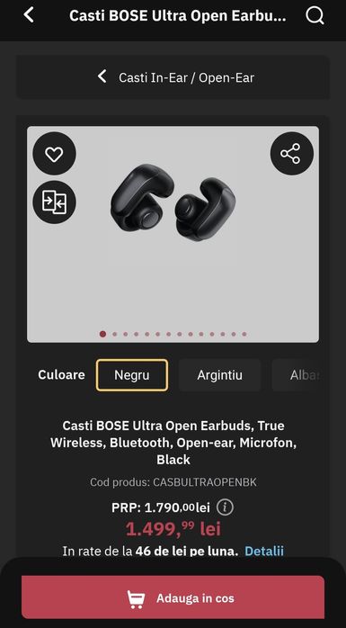 Casti BOSE Ultra Open Earbuds