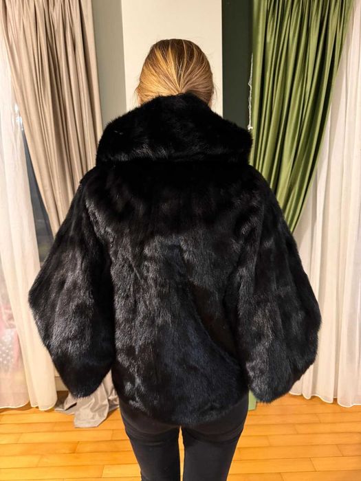 Haină blană naturală vizon (nurcă americană) Black Diamond impecabilă