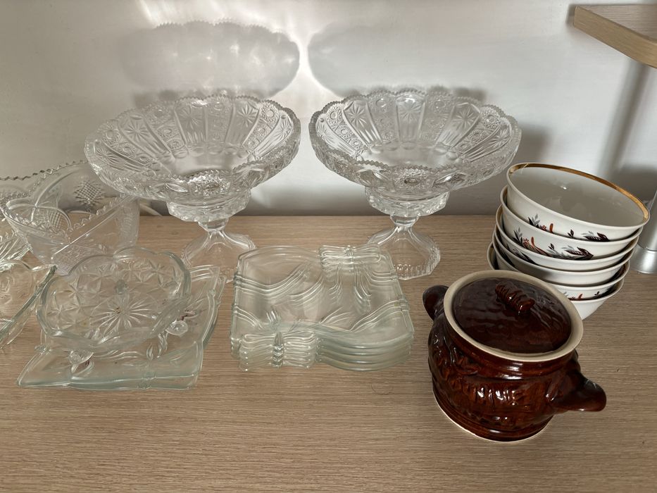 Посуда стеклянная, хрустальная, форфор