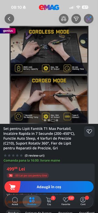 Ciocan de lipit nou doar desigilat