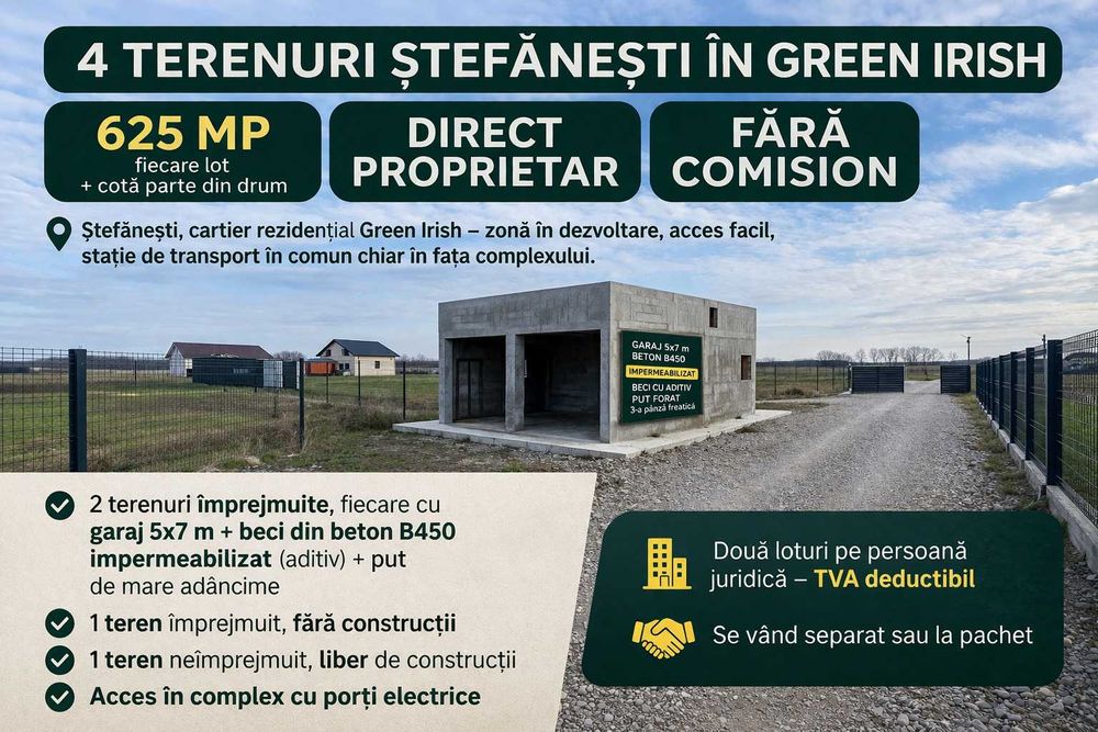 Teren Stefanesti Green Irish 625mp | direct proprietar | fara comision