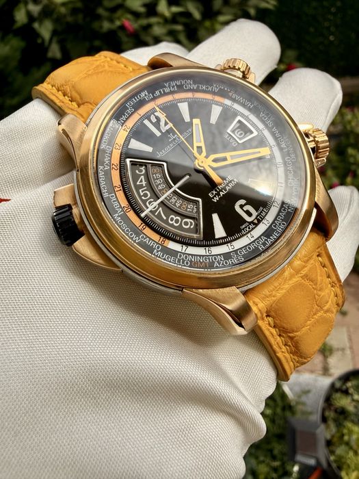 Ceas Jaeger-LeCoultre JLC Aur Roz 18K Master Compressor Extreme W-Alarm 46mm impecabil