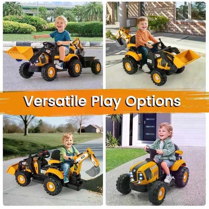 Tractoras electric pentru copii Kinderauto BJEJ1588E 2x35W, 12V yellow