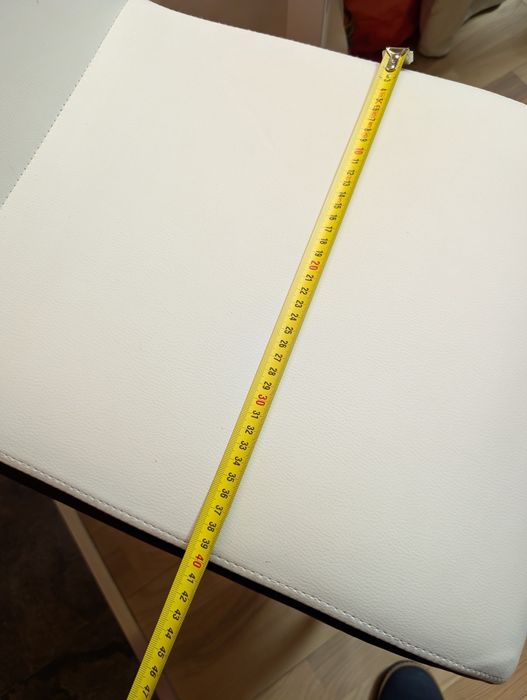 Кухненски трапезни столове 6 бр бяла еко кожа хромирани крака