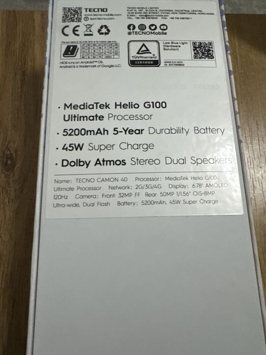 "TECNO AI Camon 40
