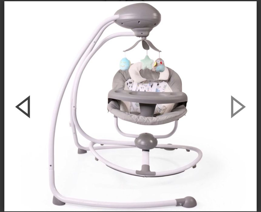 Електрическа бебешка люлка Cangaroo Woodsy, сива