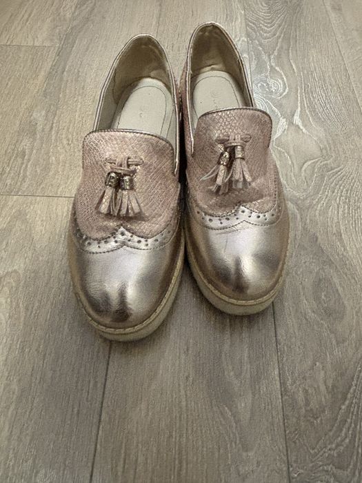 Розово-златисти обувки 38