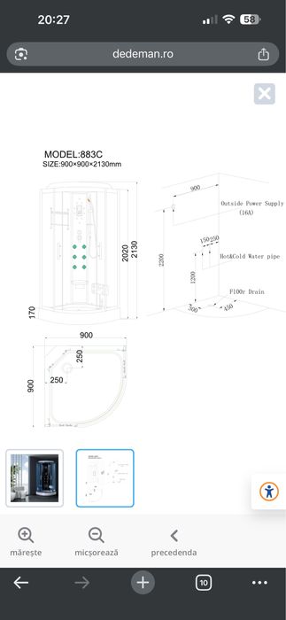 Cabina de dus, in stare foarte buna