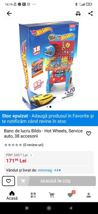Vând banc de lucru HOT WHEELS