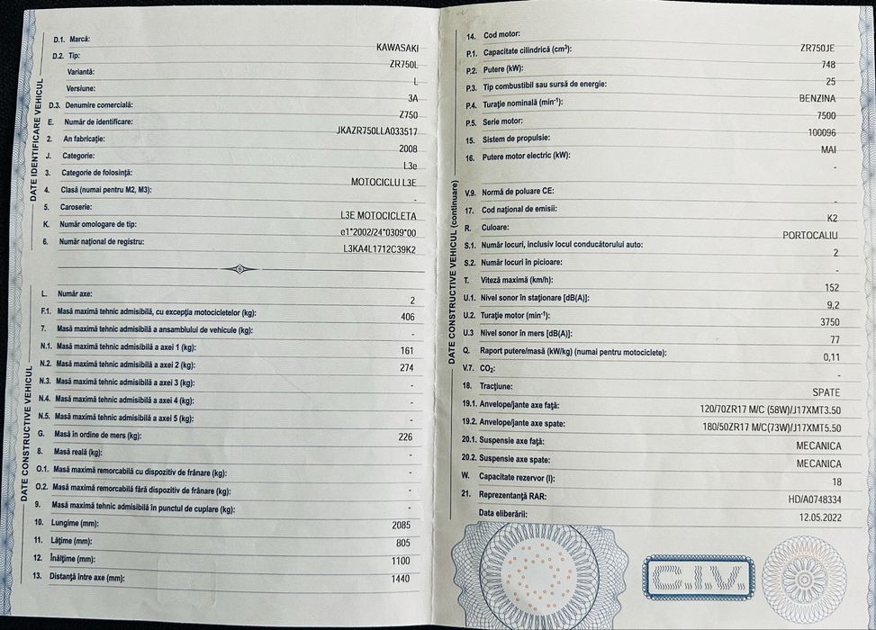 De vanzare z750 2008 A2 soft pops&bangs