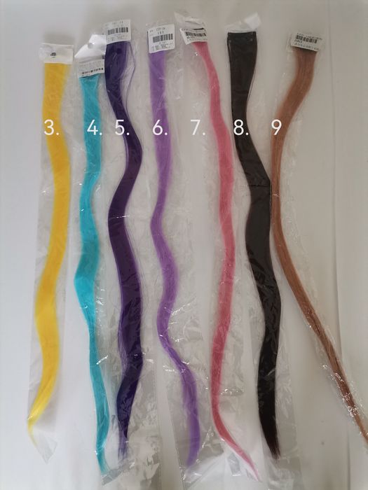 Африкански Цветни плитки с ластик  и кичури с клипси