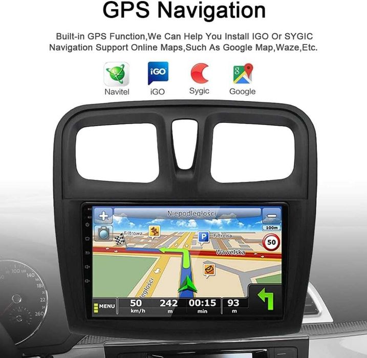 Мултимедия за Dacia Sandero Logan Renault Навигация Android 2DIN ДИН