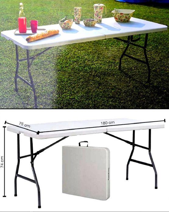 MASĂ PLIABILĂ Diplomat 180 x 75 x 74 Cm Albă Nouă - 250 Lei