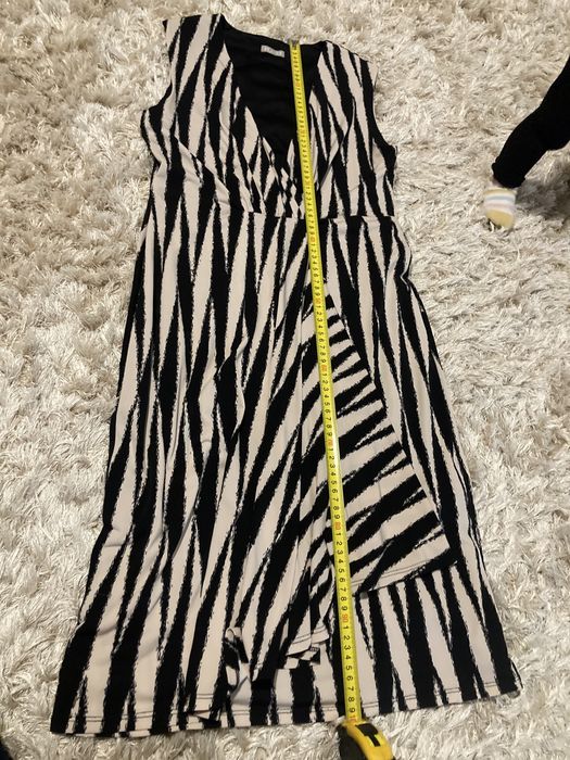 Rochie kimono imprimeu negru cu bej