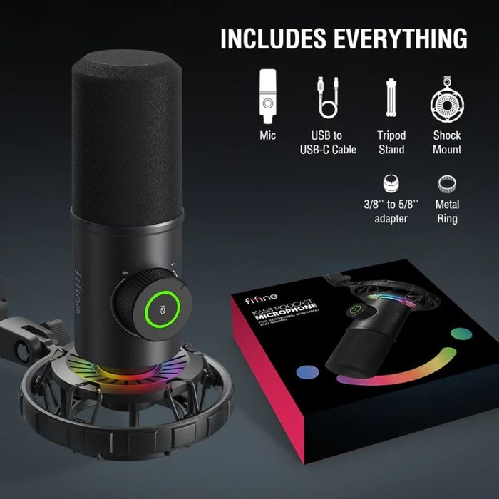 FIFINE– Gaming, Podcast uchun Professional USB Mikrofon