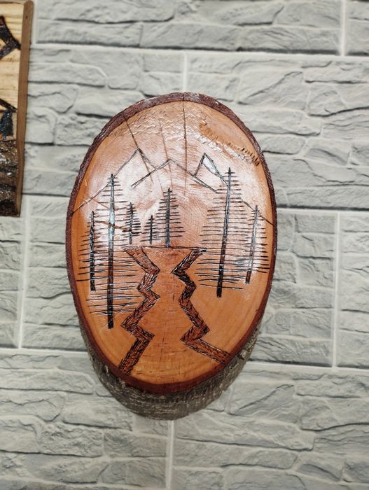 Tablouri pirogravate cu diferite imagini