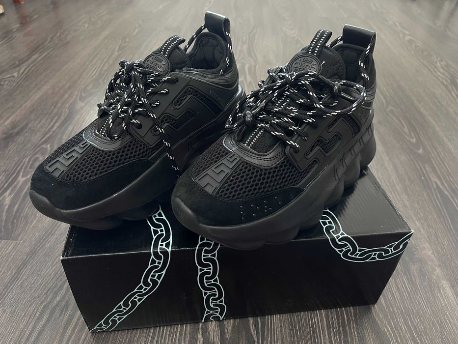 Adidasi VERSACE Chain Reaction l Produs NOU Premium din Piele la Cutie