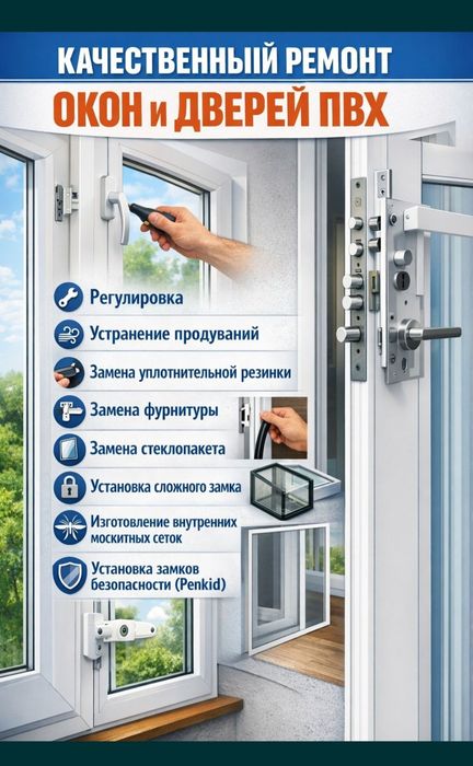 Ремонт окно. Шымкент.  Регулировка