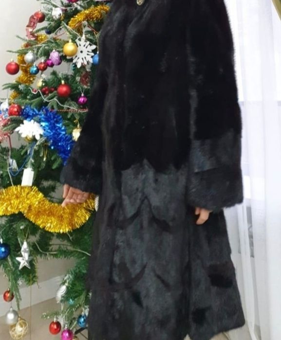 Норковая шуба с капюшоном