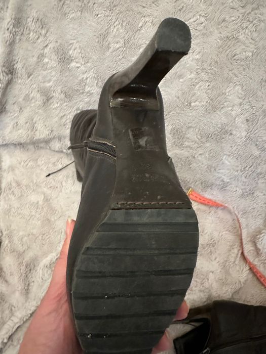 Cizme de piele culoarea cafelei, nr 37, pana sub genunchi,Enzo Bertini