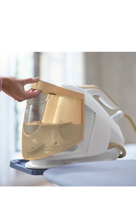 Statie de calcat cu abur Philips PerfectCare seria 8000 PSG8040/60, 2700W, 8 bari, jet de abur 600g, alb/auriu