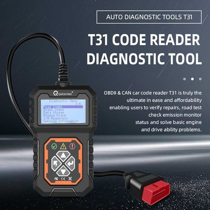 Tester Diagnoza Auto QUICKLYNKS OBD2 Scanare si Stergere Coduri Eroare