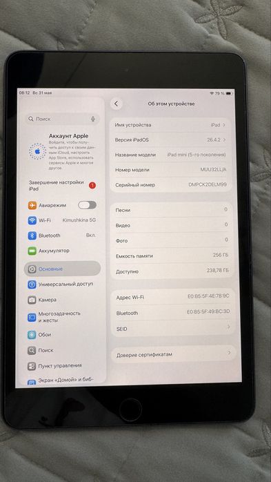 Ipad mini 5 поколения. 256 Gb