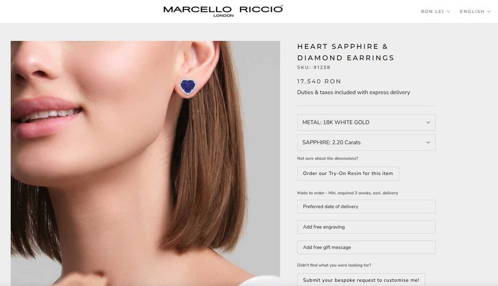 Cecei aur 18k cu diamante si safire 17.000lei