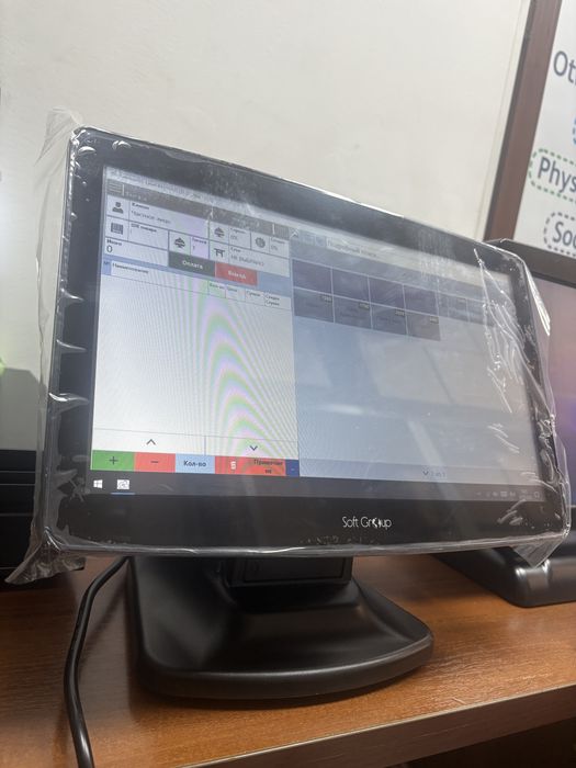 Pos терминал кассовый аппарат моноблок с принтером чеков