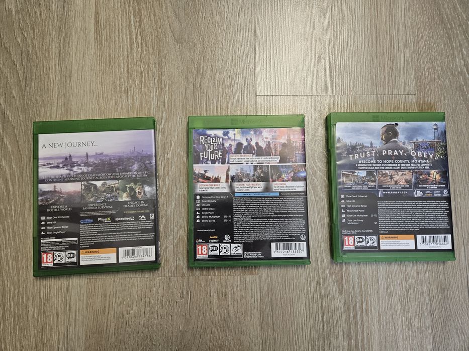 Jocuri Xbox: Far Cry 5, Metro Exodus, Watch Dogs Legion.