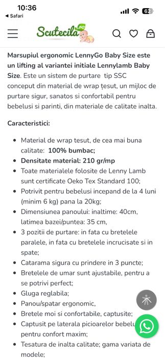 Sistem purtare copii Lennylamb