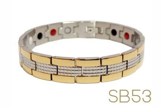 Стилна мъжка гривна с магнити, германий, турмалин и инфраред