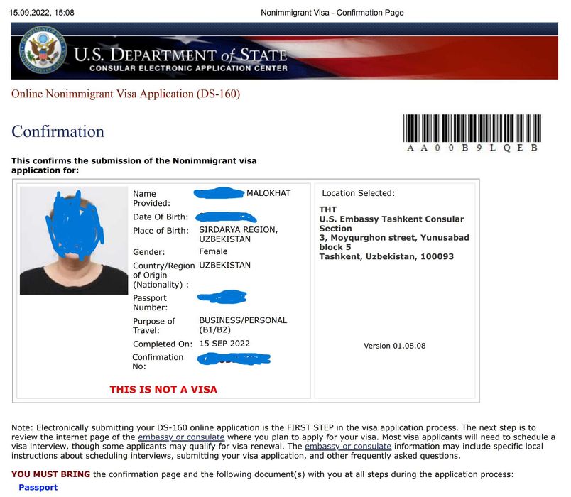 Anketa va elchixonaga navbat olish