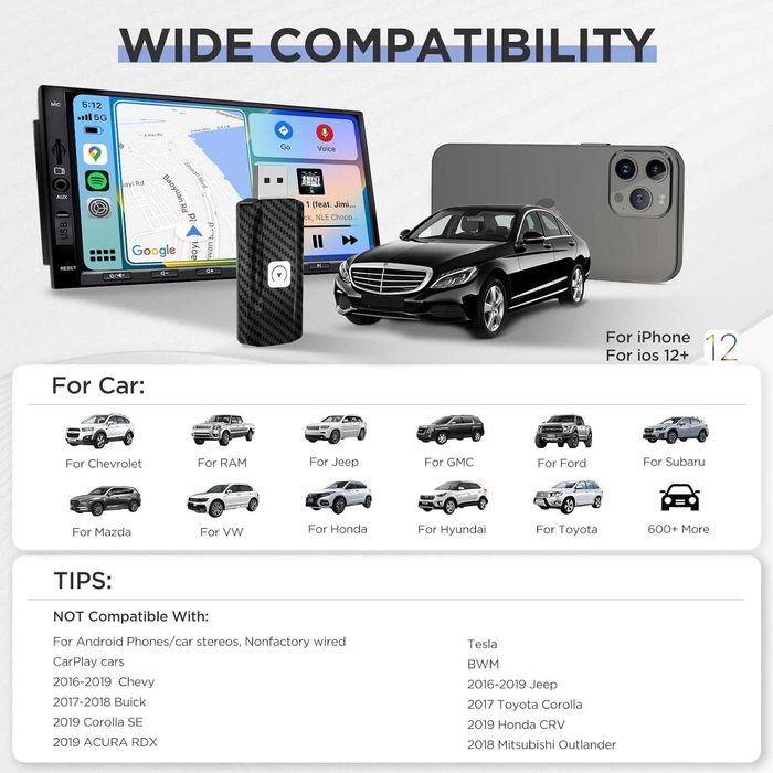 Безжичен адаптер за автомобил  MSXTTLY Carplay