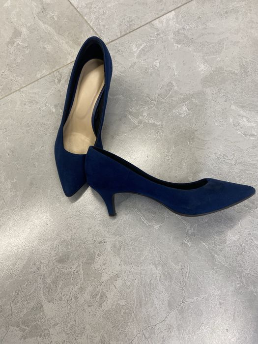 Туфли синие замша