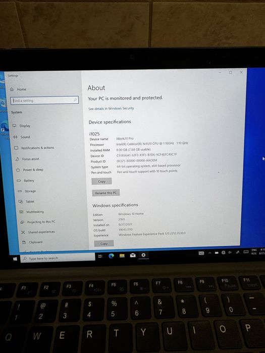 Tableta windows 10 alldocube iwork20pro