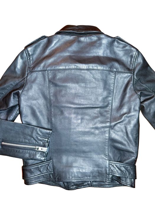 AllSaints Balfern Дамско Кожено яке Агнешка Кожа Черно Small UK 8