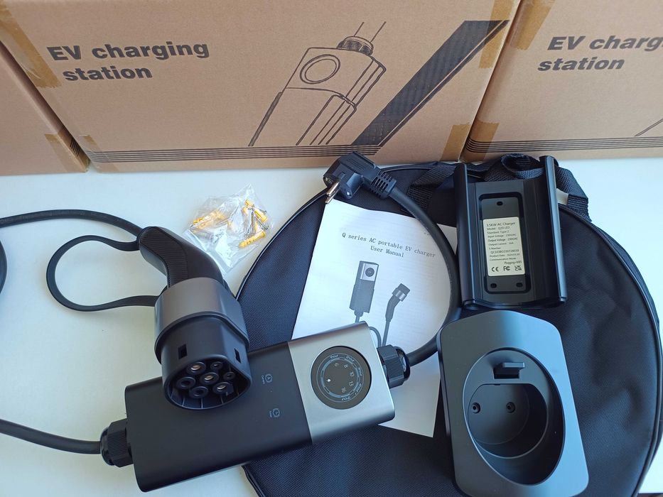 Зарядна Станция за Електромобил, 3.7 kW, Тип 2, Всички Екстри.WiFi/LED