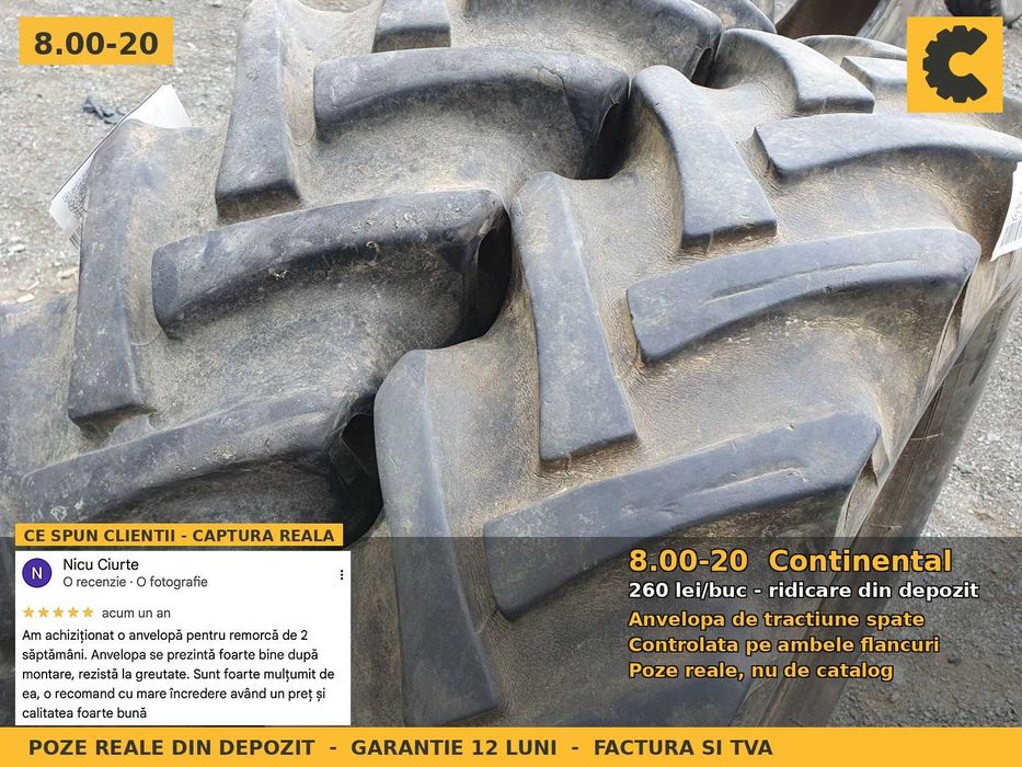 Cauciucuri Anvelope 8.00-20 8.00R20 Continental Tractor SH FACTURA TVA