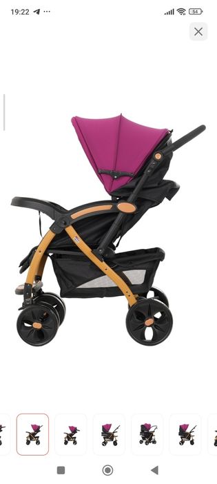 Коляска прогулочная Voyager, красный, золотой