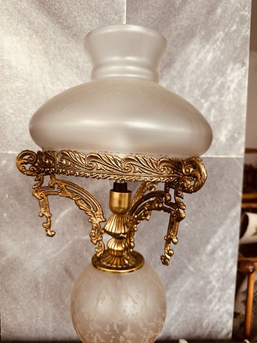 Антикварна бронзова лампа – Франция, края на XIX / нач. XX в.