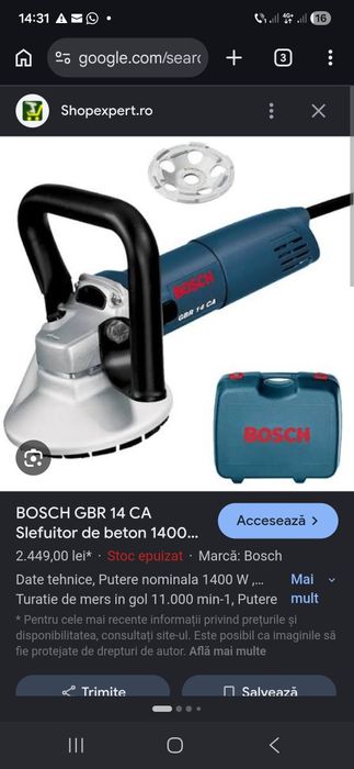 Slefuitor de beton Bosch GBR 14 CA  , freza